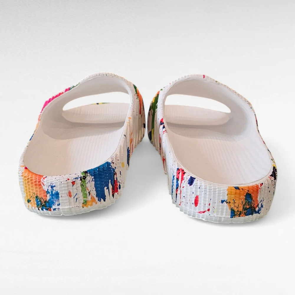 Colorful Paint Splatter Slides Size EU 41/42